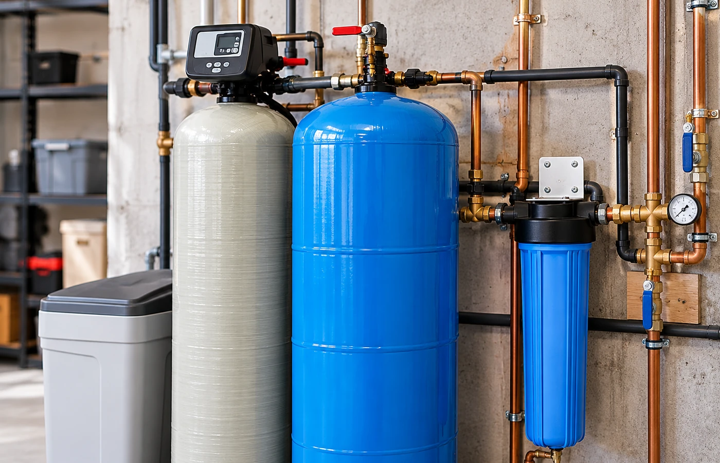 Residential water softener and filtration equipment